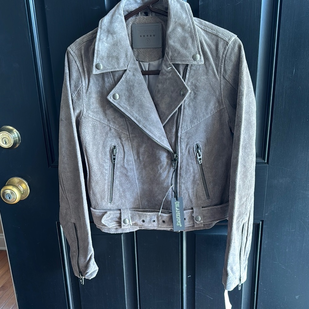 BLANKNYC gray leather/suede Moto Jacket